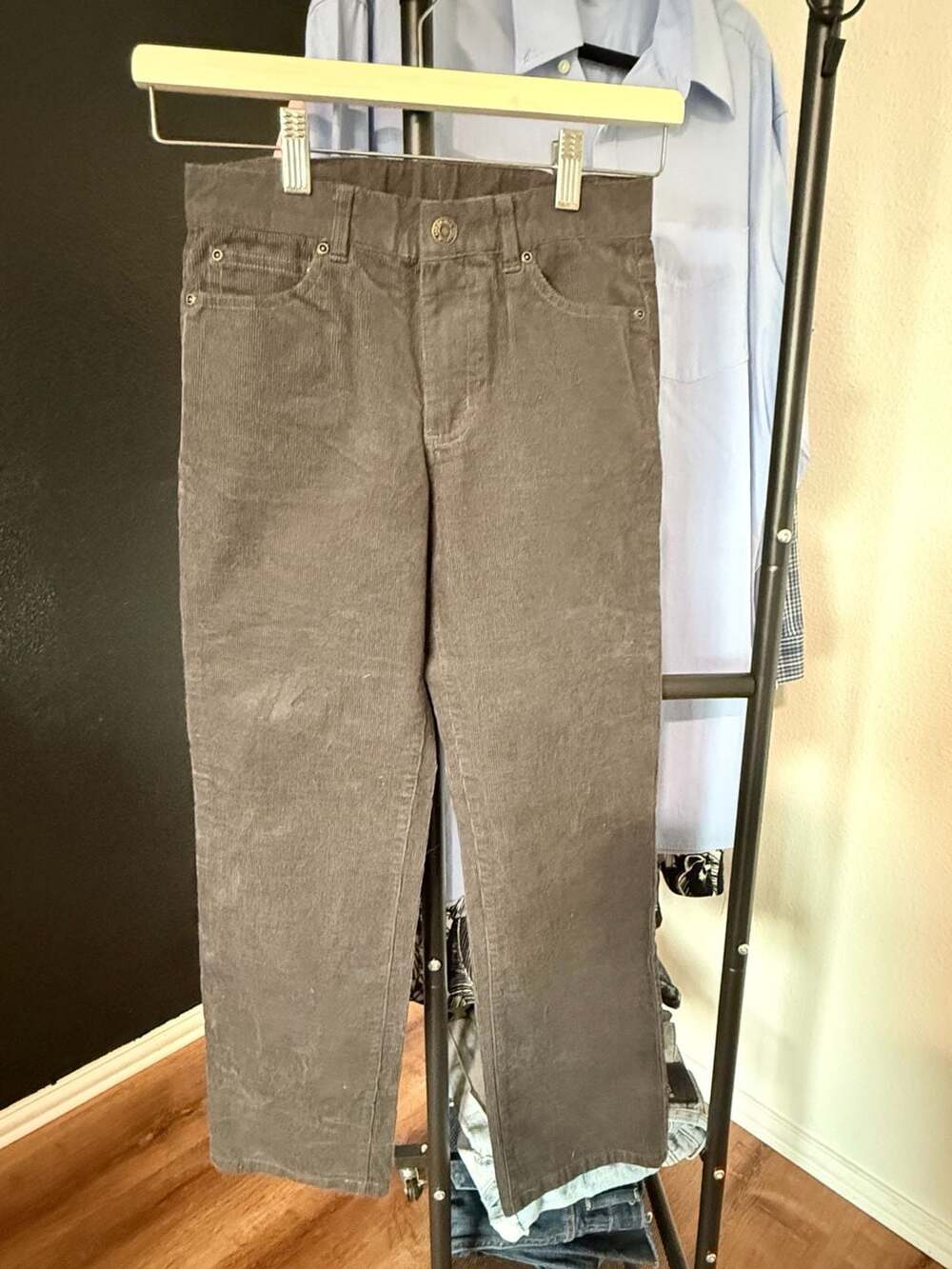 Janie and Jack Boys Steel Grey Corduroy Pants Size 10